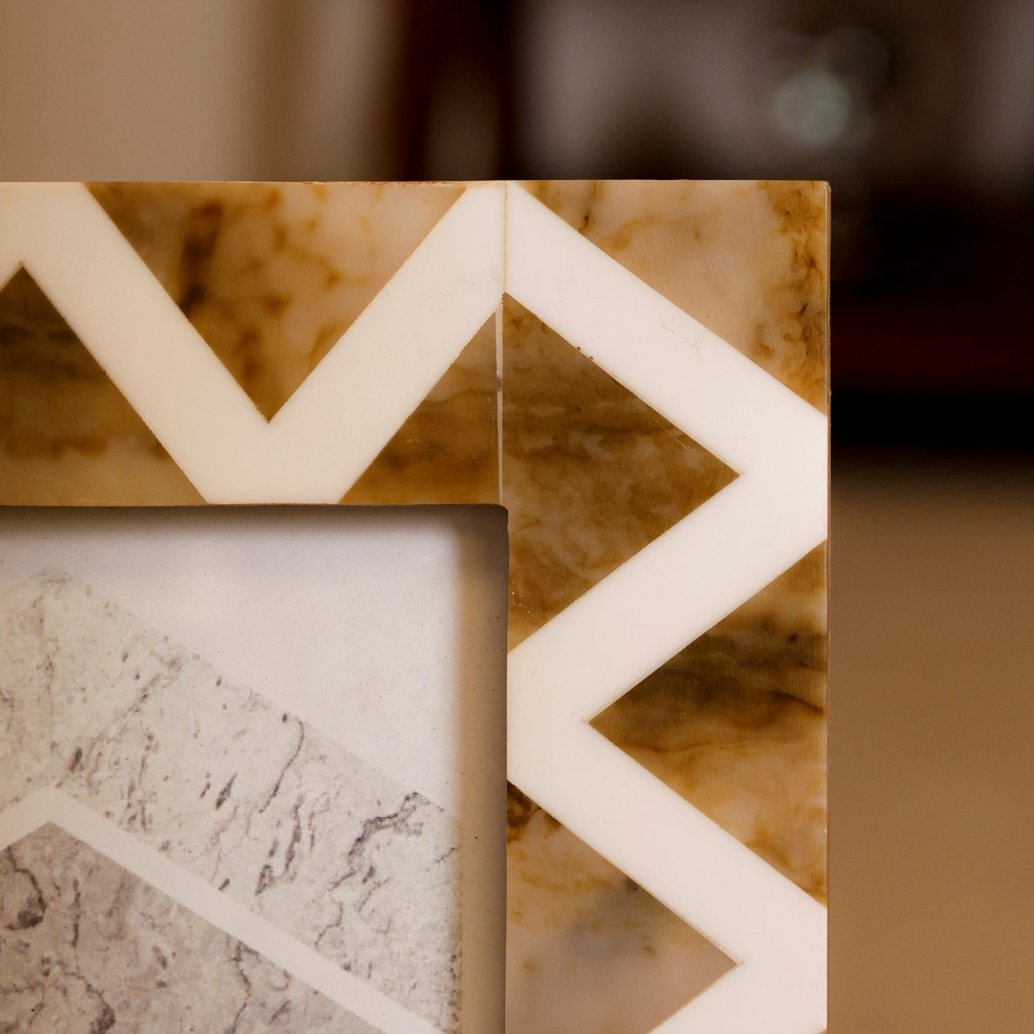 Chevron Inlay Wooden Photo Frame 5x7 Inch