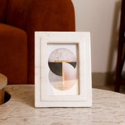 White Marble Square Photo Frame for Tabletop Styling 4x6 inch
