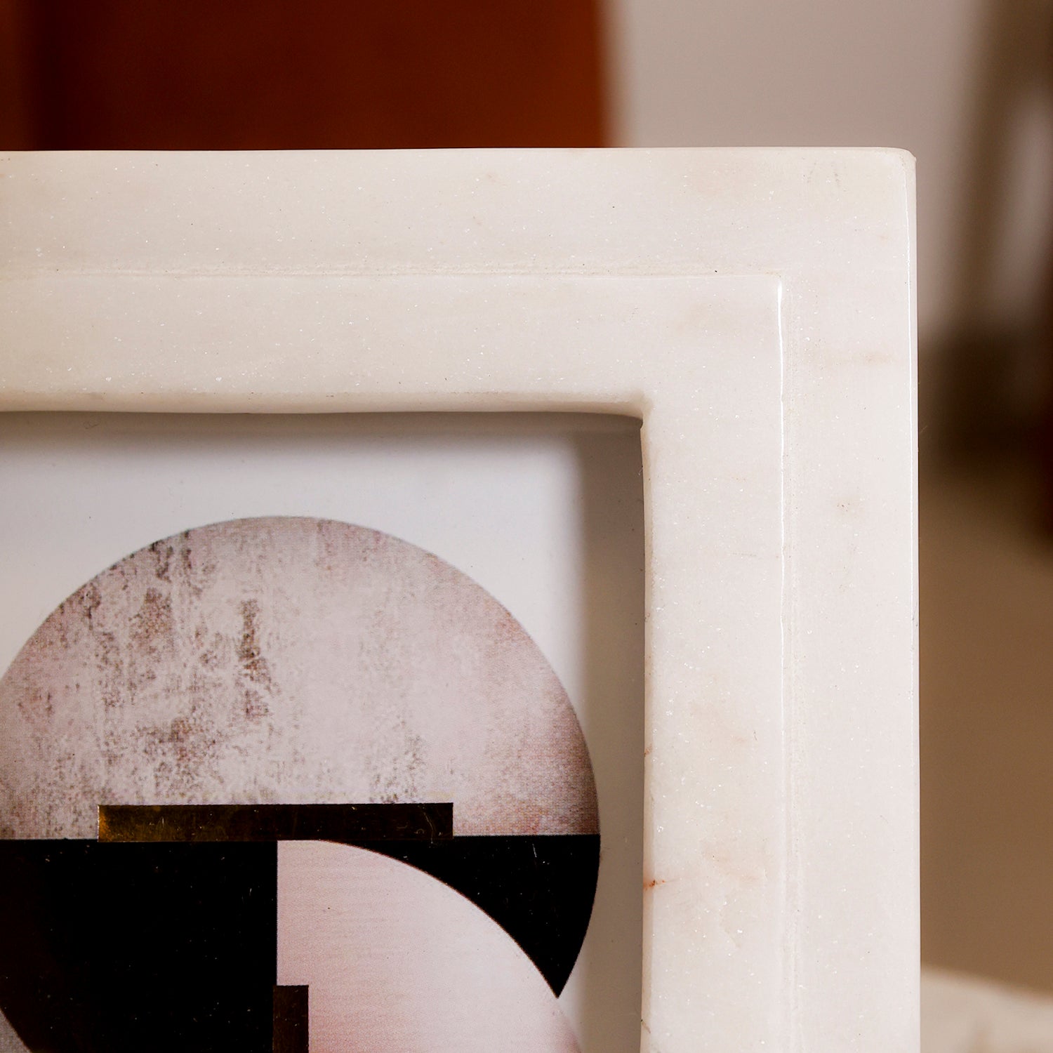 White Marble Square Photo Frame for Tabletop Styling 4x6 inch