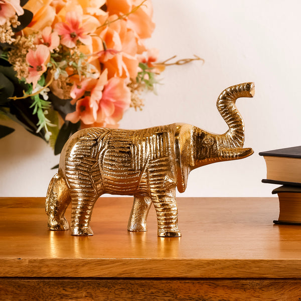 Elephant Gold Platted Aluminum Decorative for Table & Home Decor