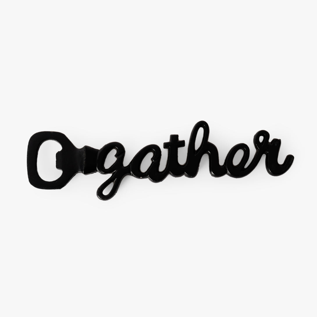 GATHER Script Metal Bottle Opener - Silver