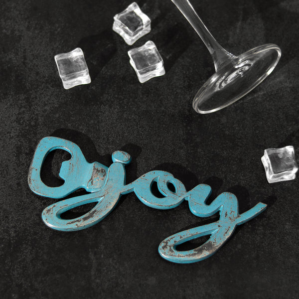 Rustic Blue JOY Bottle Opener