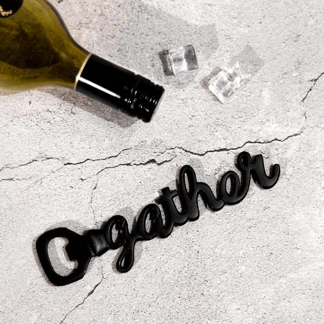 GATHER Script Metal Bottle Opener - Silver