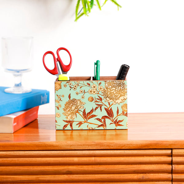 Blue Bliss Enamel Pen Holder