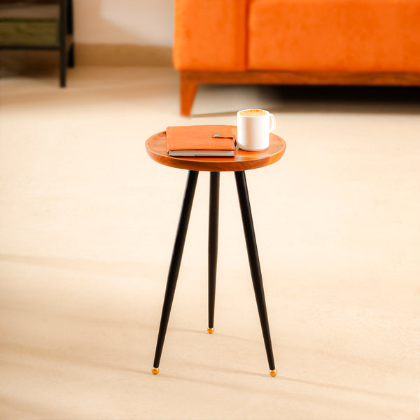 Industrial Wood Accent Table