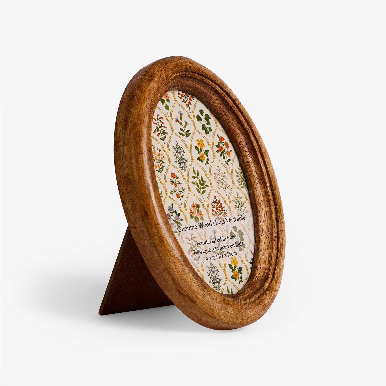 Oval Wooden Photo Frame for Tabletop Styling, 4x6 Inch Picture Frame for Home Decor & Gifting