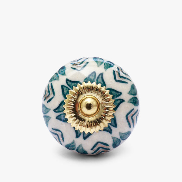 Floral Blue Decorative Knobs