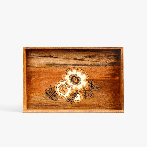 Daisy Flower Wooden Tray