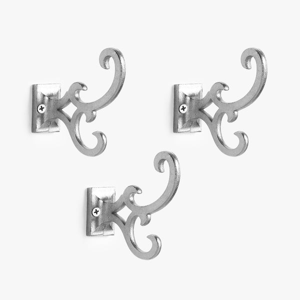 Silver Victorian Wall Hook Set
