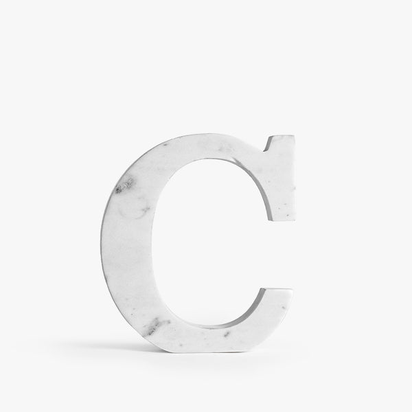 Alphabet 'C' White Marble Initial