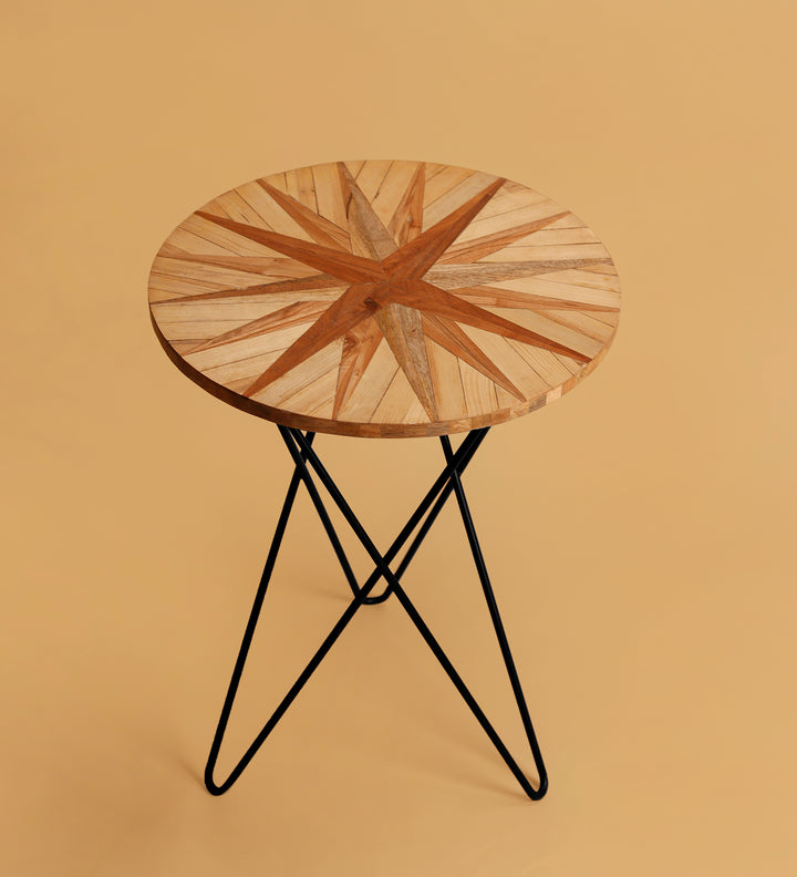 Wooden Dodecagram Accent Table