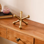 Golden Aluminium Jack Sculpture Showpiece for Tabletop, Shelf