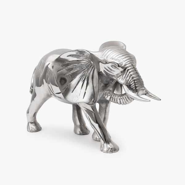Silver African Elephant Sculpture