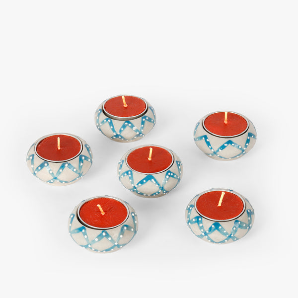 Luminous Clay Tea Light Holder -Set of 6