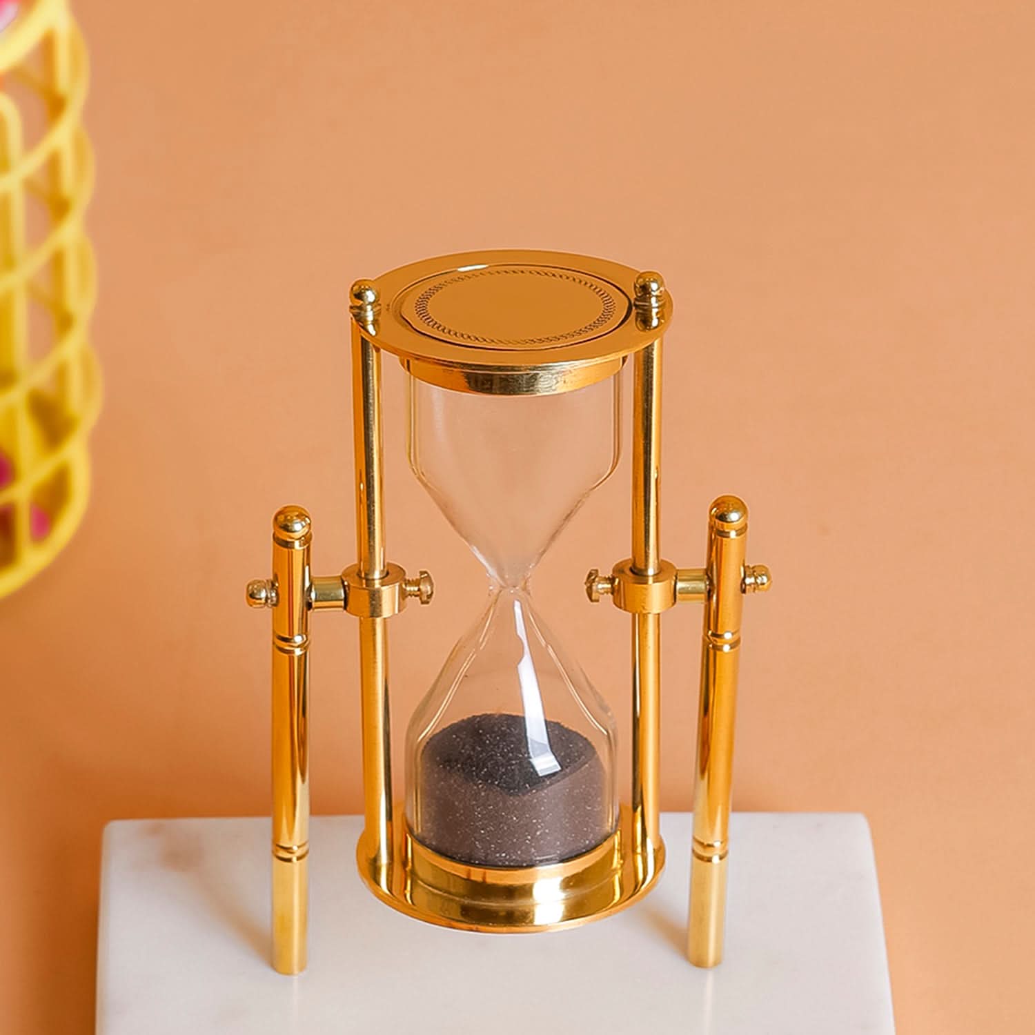 Luxurious Gold Hourglass Timer with Marble Base