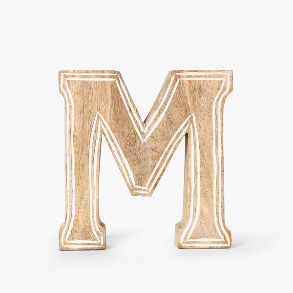 Vintage Timber Alphabet 'M' Initial