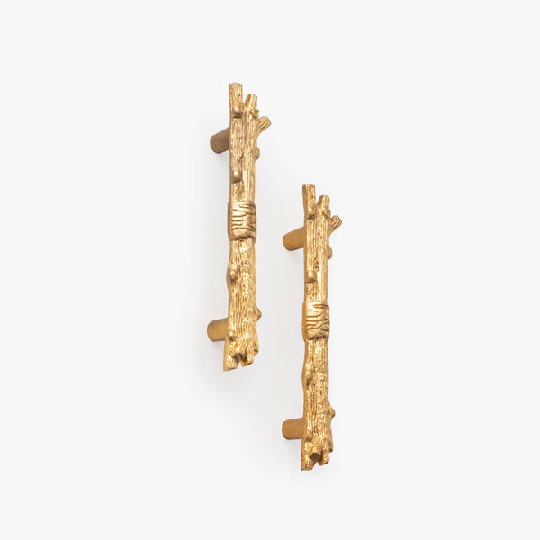 Golden Tree Twig Door Handle