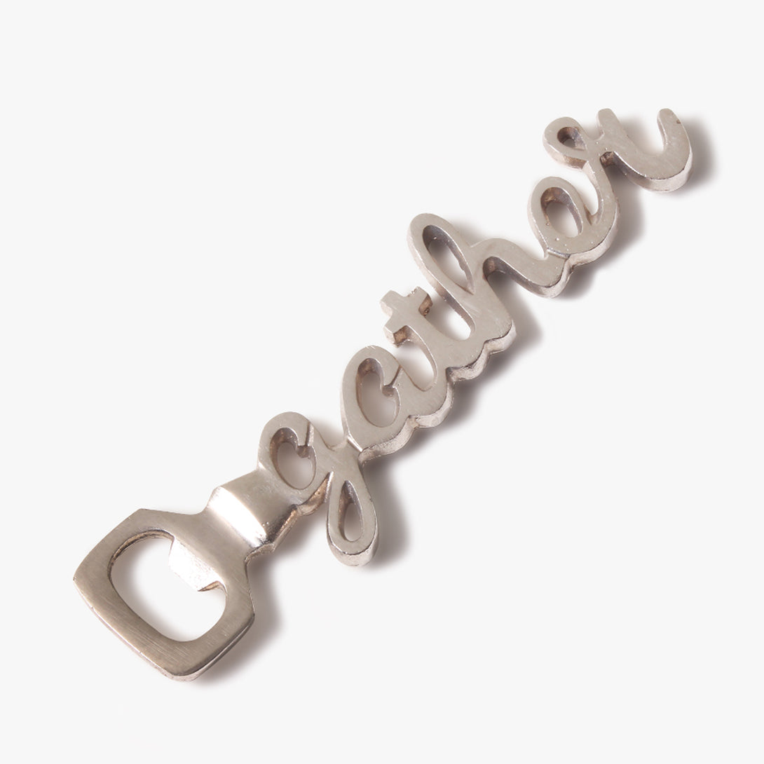 GATHER Script Metal Bottle Opener - Silver
