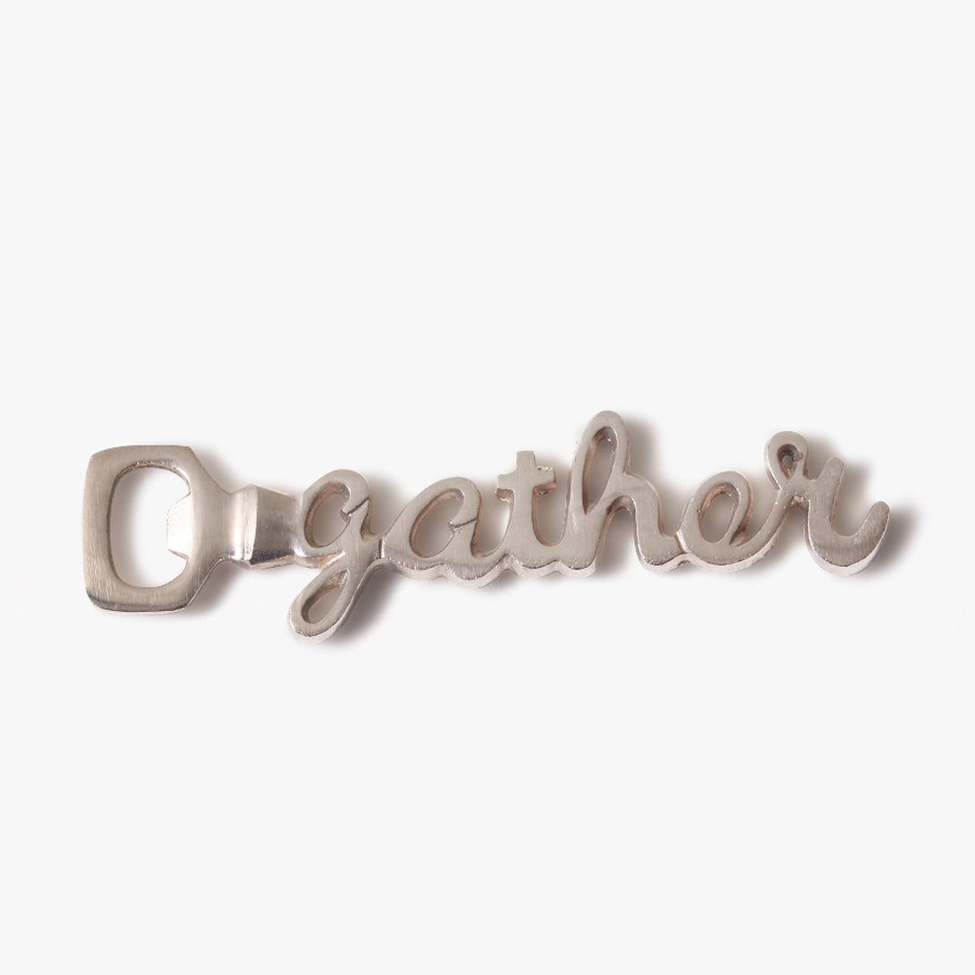 GATHER Script Metal Bottle Opener - Silver