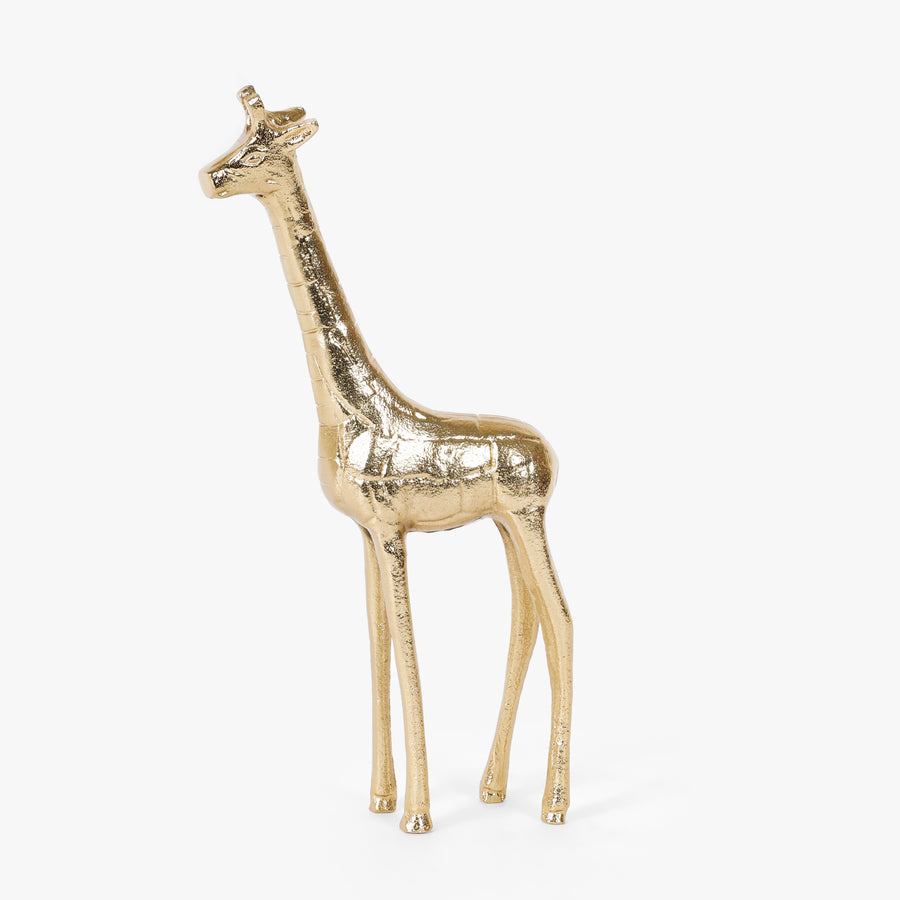 Gold Aluminium Giraffe Figurine Showpiece for Tabletop