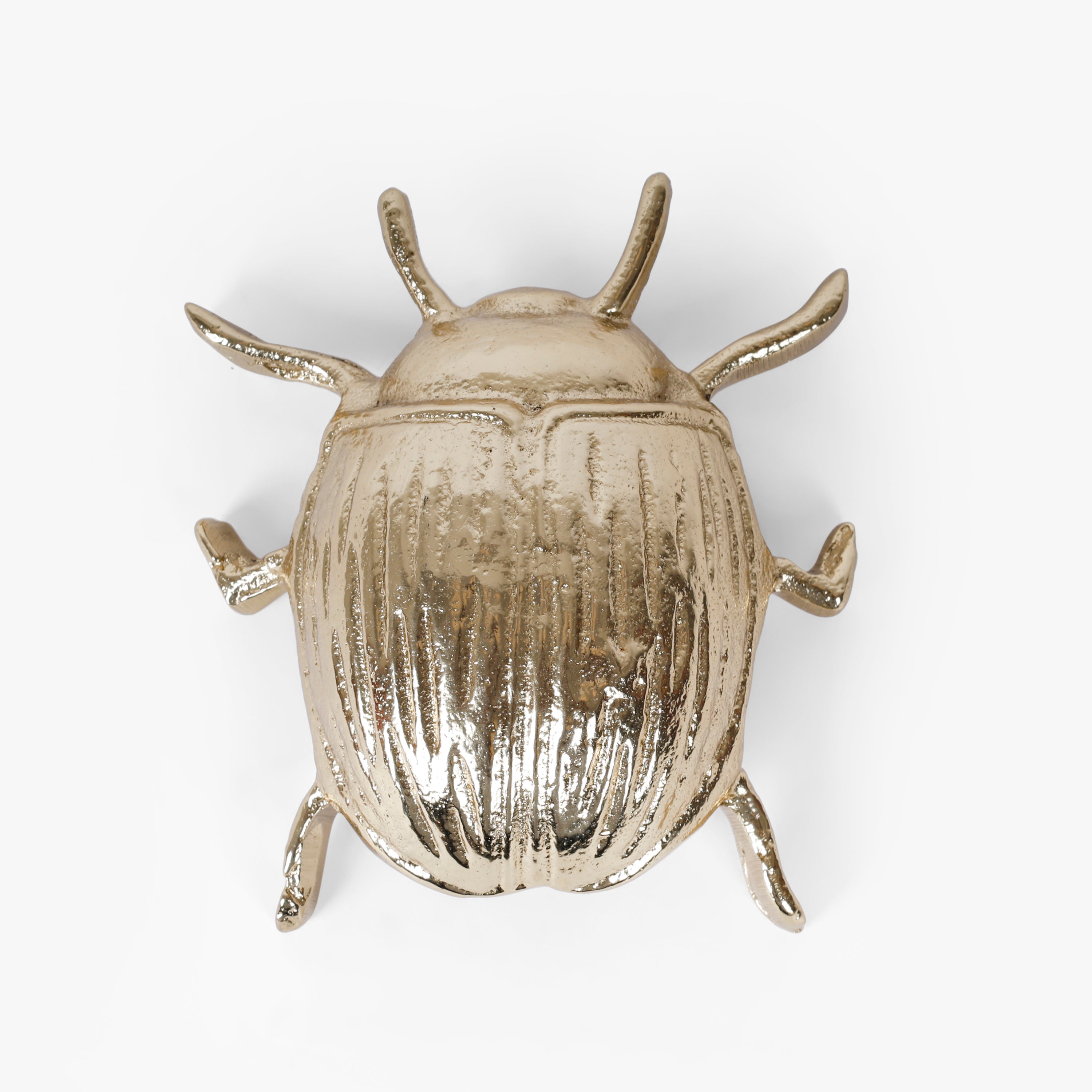 Gold Aluminium Beetle Figurine Showpiece for Tabletop