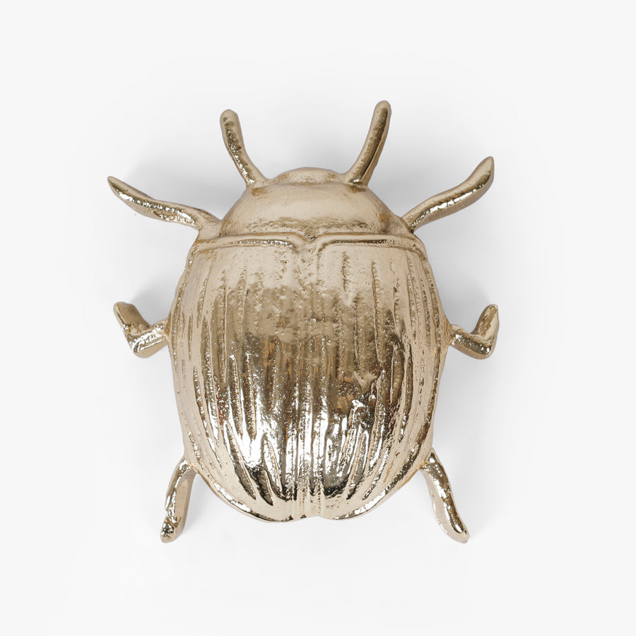 Gold Aluminium Beetle Figurine Showpiece for Tabletop