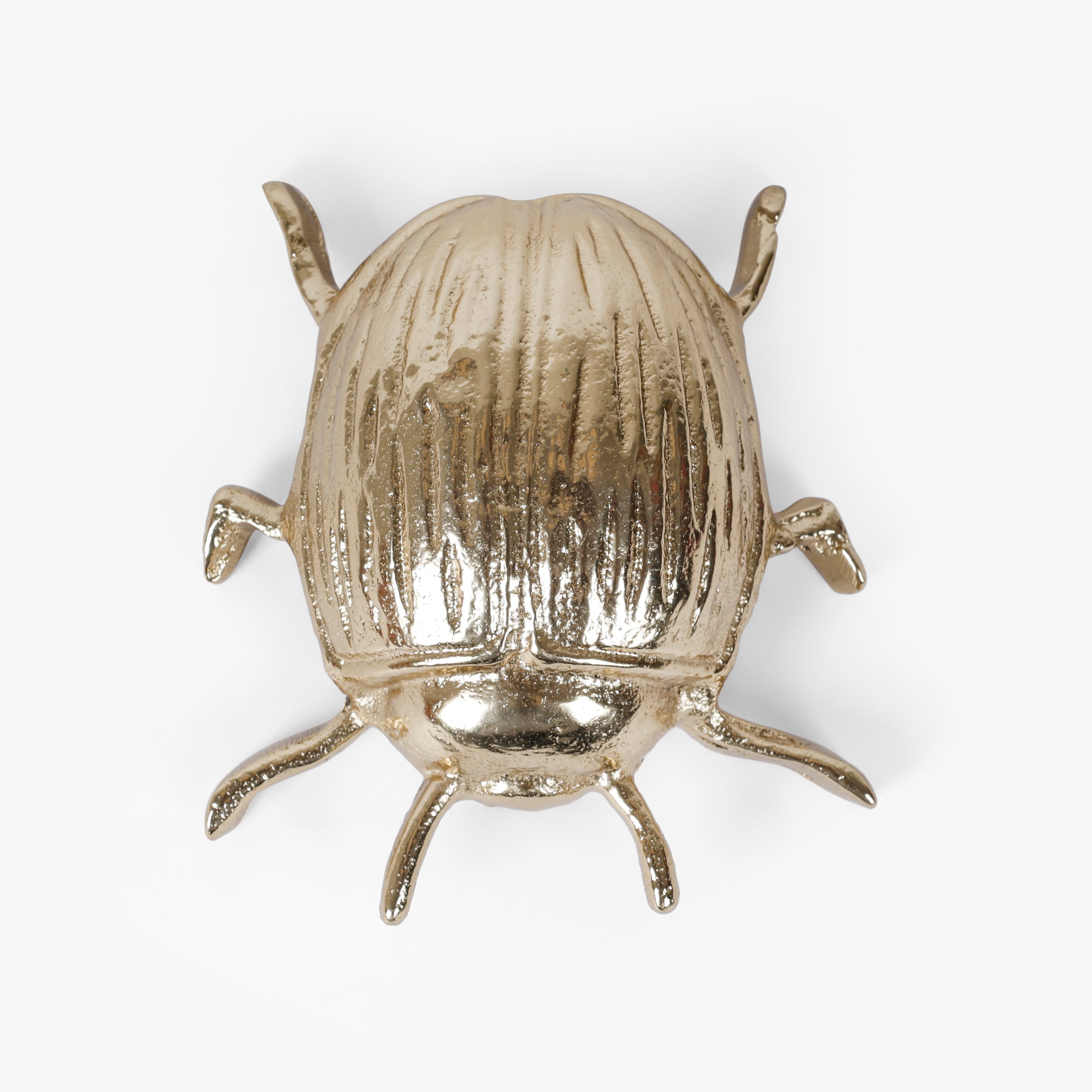 Gold Aluminium Beetle Figurine Showpiece for Tabletop
