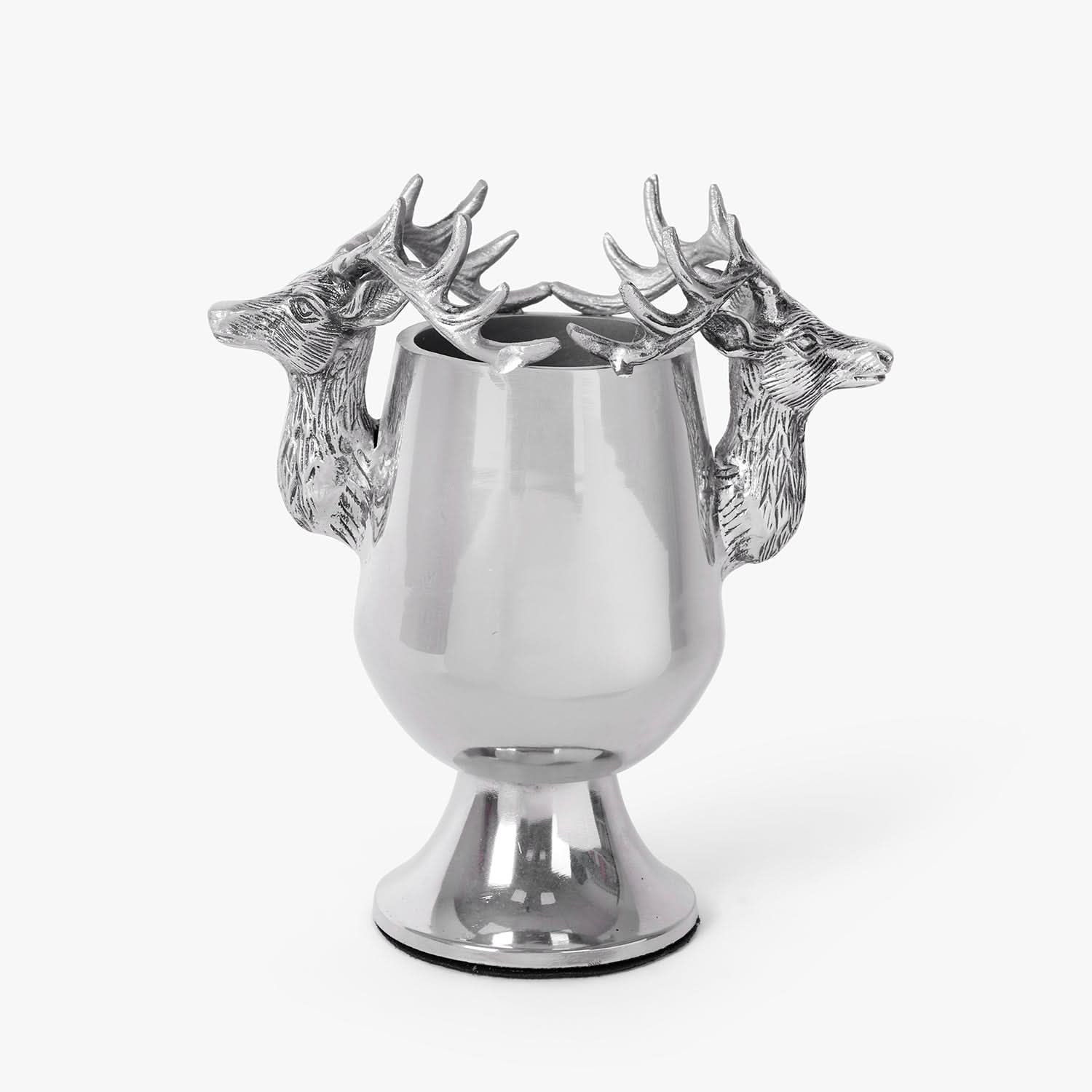 deer head Silver Stag Mini  metal  Vase