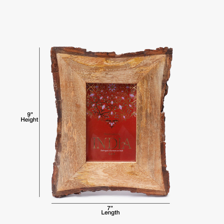 Textured Wooden Bark Photo Frame