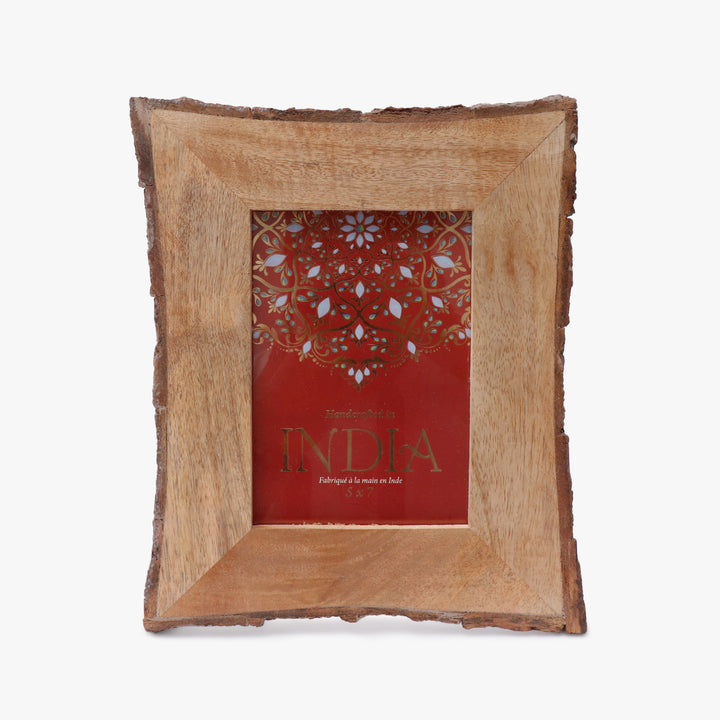 Textured Wooden Bark Photo Frame