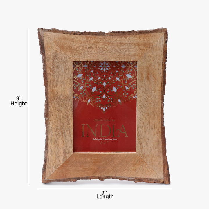 Textured Wooden Bark Photo Frame