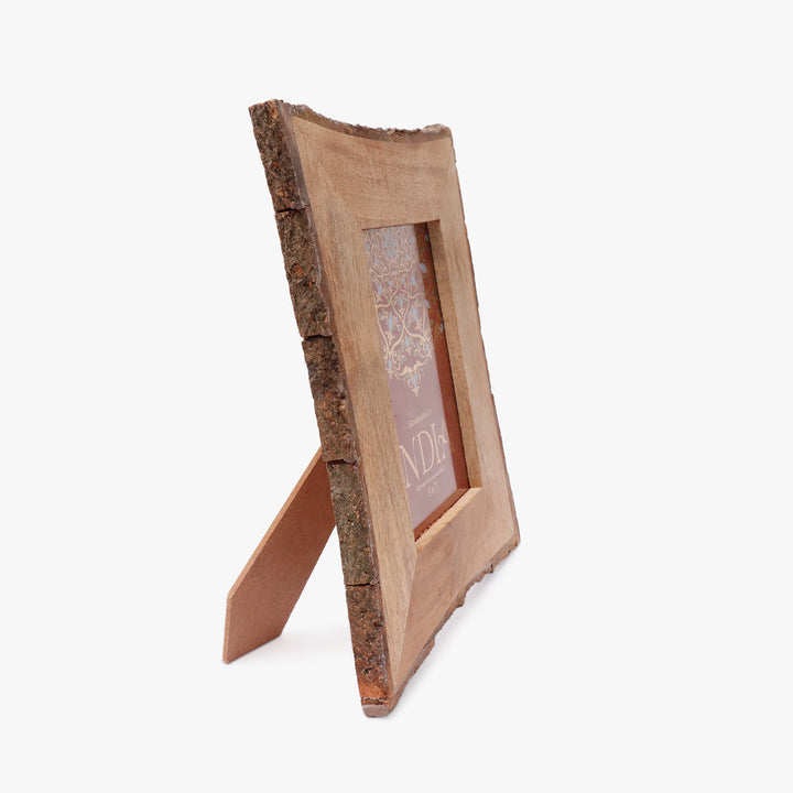 Textured Wooden Bark Photo Frame