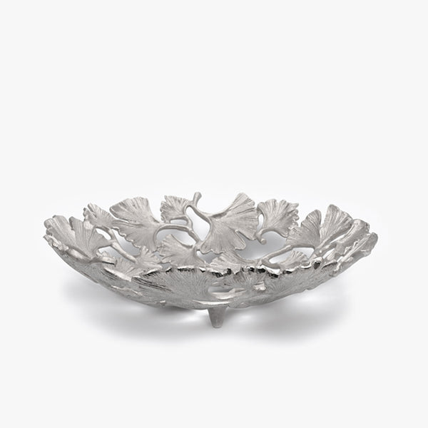 Silver Entangled Leaf Artifact