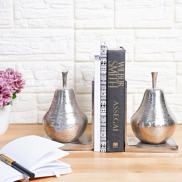 Silver Pear Unique Bookends