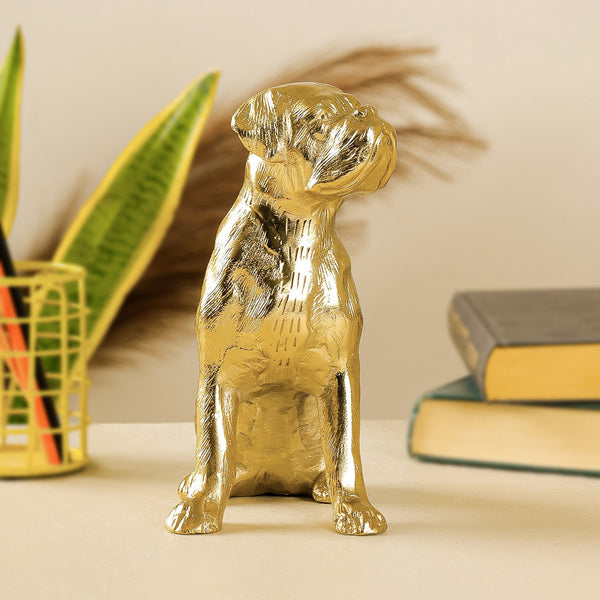 Golden Metal Sitting Dog