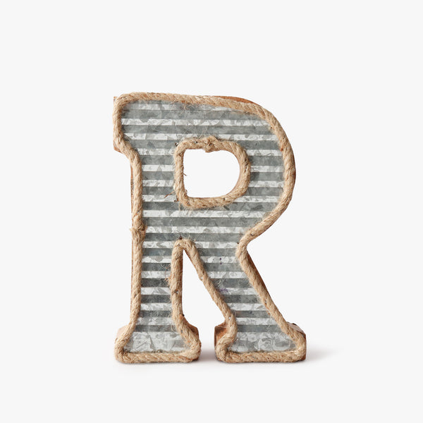 Stripy Grey 'R' Initial