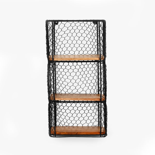 Industrial Chic Wood Wall Shelf