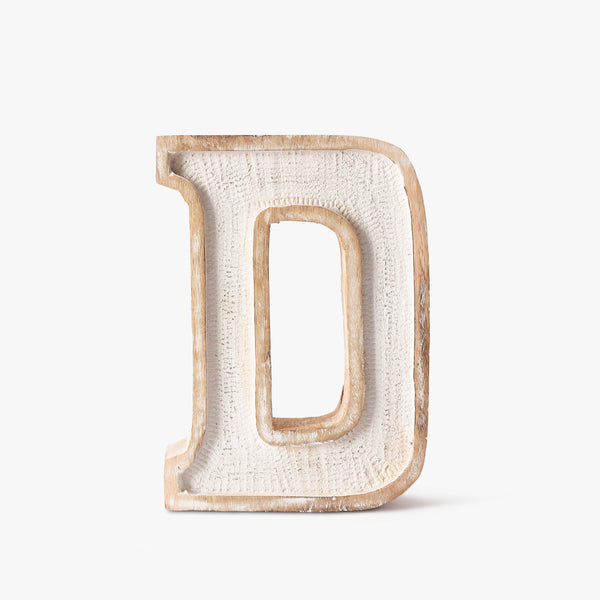White 'D' Alphabet Initial