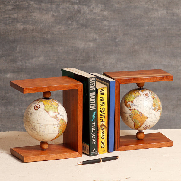 The Odyssey Globe Bookend Set