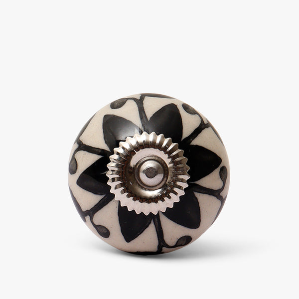 Black Passion Flower Knobs (Set Of 6)