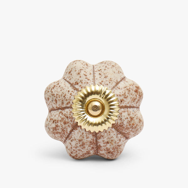 Sandy Speckled Flower Knobs (Set Of 6)