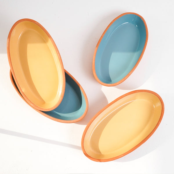 Multicolored Terracotta Snack Plate Set