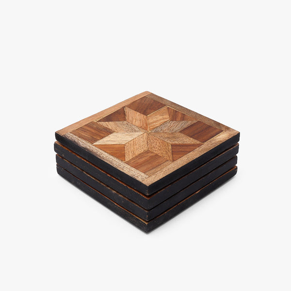 Marquetry Flower Coasters