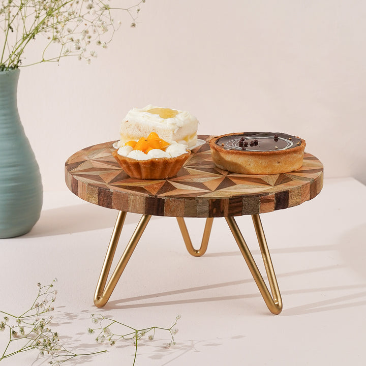 Wooden Geometric Cake Stand