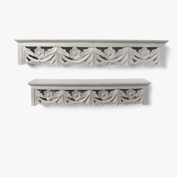 Grey Versailles Garden Wall Shelf (Set Of 2)